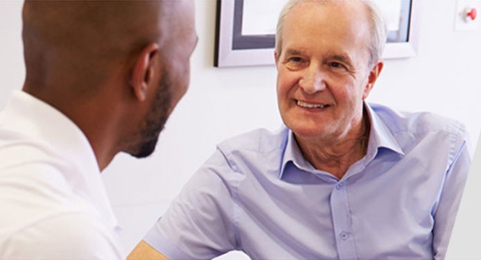 Clinical Trial Information Being Reviewed by Patient and Doctor